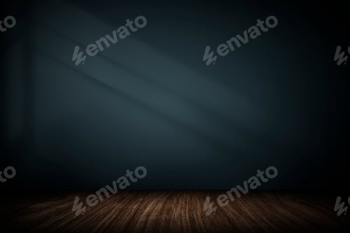Preview: Dark Blue Wall with Wooden Floor Background