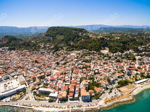 Preview: Aerial view of Zakynthos city in Zante island, in Greece