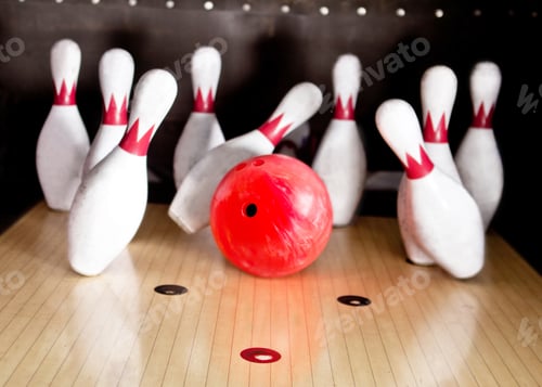 Preview: Bowling Strike - Ball Hitting Pins In The Alley