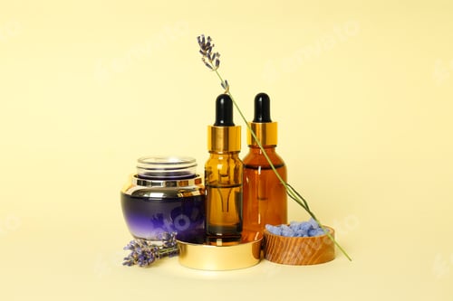 Preview: Concept of skin and face care, lavender cosmetic