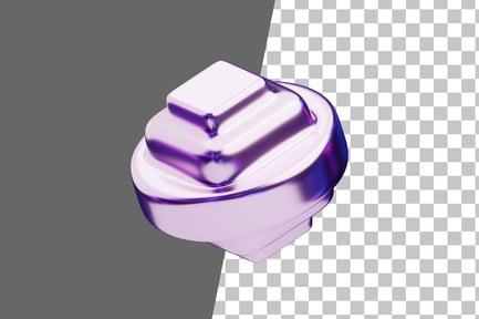 Preview: Chromatic Abstract Purple Twisted Cube 3D Icon