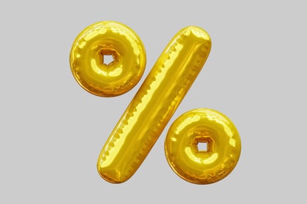 Preview: Golden Percentage Sign Balloon For Sale