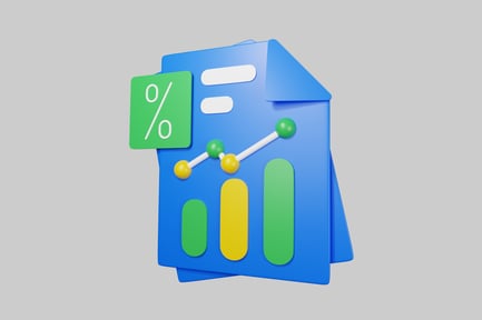 Vista previa: Informe financiero con signo porcentual