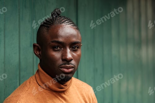 Preview: Head-shot of handsome black male model.