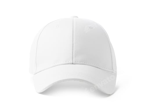 Preview: White Baseball Cap on White Background