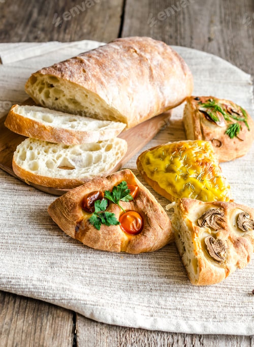 Preview: Four-Section Focaccia and ciabatta