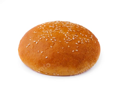 Preview: Fresh sesame seed burger bun isolated on white