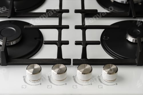 Preview: Knob switch on the electric stove close-up