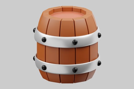 Preview: Cartoon style barrel with straps