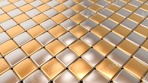 Preview: Golden abstract background - gold and silver ceramic tile floor pattern metallic wallpaper