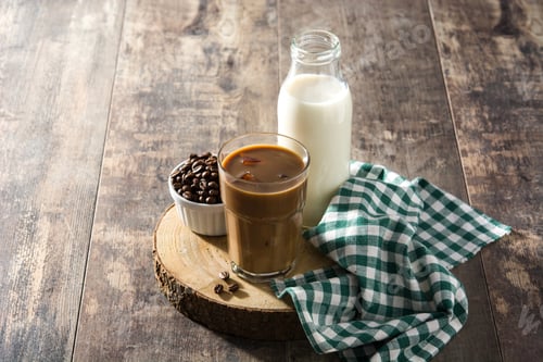Preview: Iced coffee or caffe latte in tall glass
