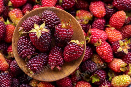 Preview: Fresh Ripe Blackberries Close Up with Natural Texture
