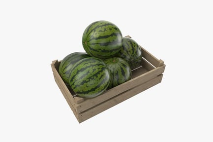 Preview: Ripe Watermelons in Rustic Wood Crate