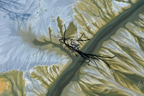 Preview: Ecological catastrophe nature pollution concept. Aerial view of abstract natural patterns