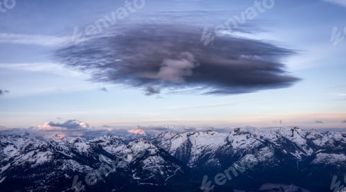 Preview: Aerial View from Airplane of Canadian Mountain Landscape