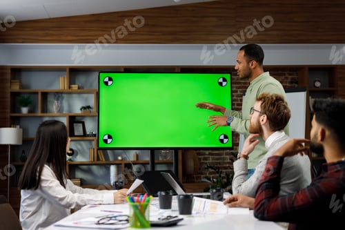 Preview: Marketing strategy analysis, stock market trading or corporate teamwork. A team of startups at a