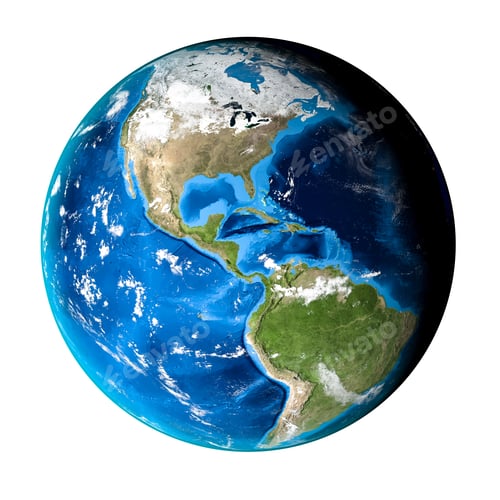Preview: Planet earth with some clouds. America view. 3d Render