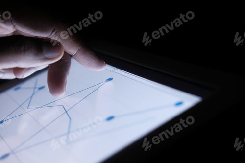 Preview: nalyzing financial charts on digital tablet ,using self created chart