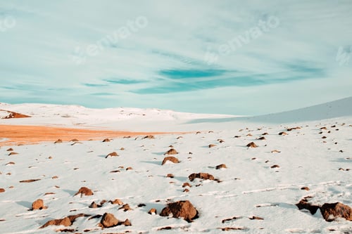 Preview: Snow covered landscape, Námafjall Hverir, Ábær, Skagafjardarsysla, Iceland