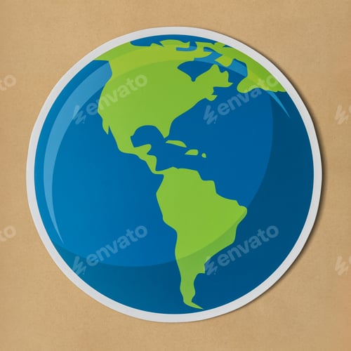 Preview: Cut out paper globe icon