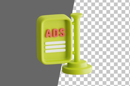 Preview: Ads Signboard 3D Icon