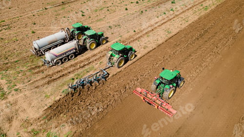 Preview: Tractors working seamlessly in unison exemplifies the spirit of rural life, where farm equipment and