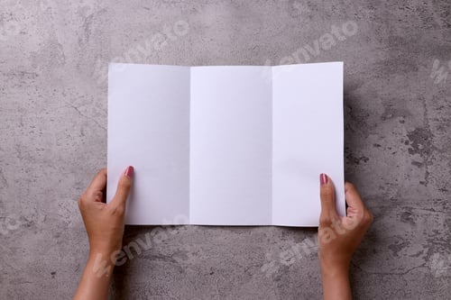 Preview: Blank tri fold flyer brochure for mock up