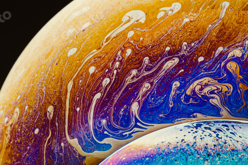 Preview: Fluid art made of colorful soap bubble film. Trendy Inkscape blurred background.