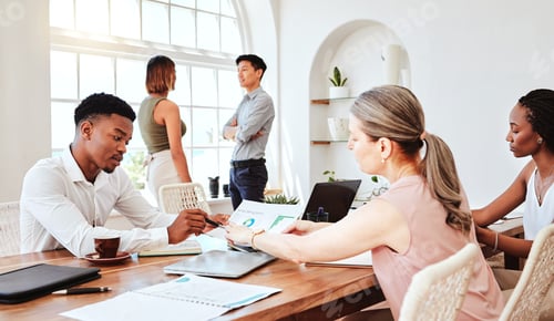 Preview: Business people, analytics and meeting for team collaboration or discussion of company data at the