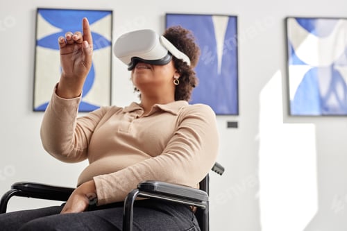 Preview: Woman with Disability Wearing VR in Mixed Reality Experience