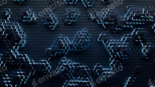 Preview: Abstract technological hexagonal background. 3d rendering
