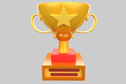 Preview: Gold trophy with star on it.