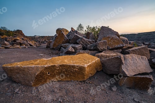 Preview: Stone materials near old flooded stone quarry