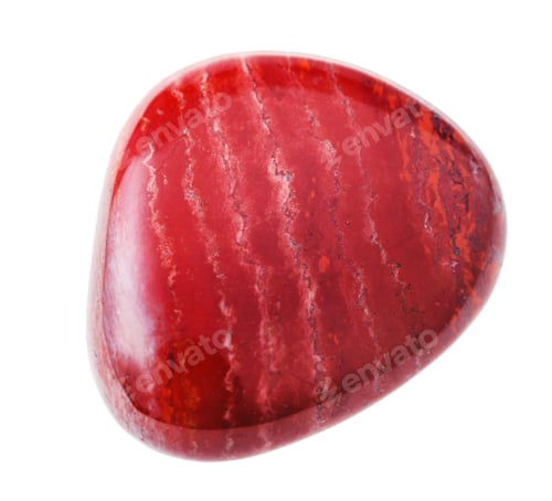Preview: one red Jasper gem stone isolated