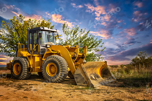Preview: construction site against the sunset sky