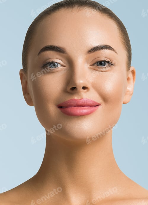 Preview: Macro woman face portrait healthy clean skin