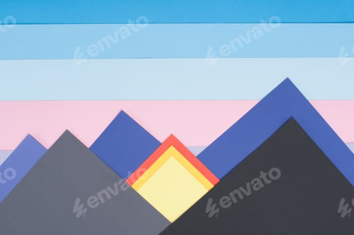 Preview: decorative mountains made of colored paper