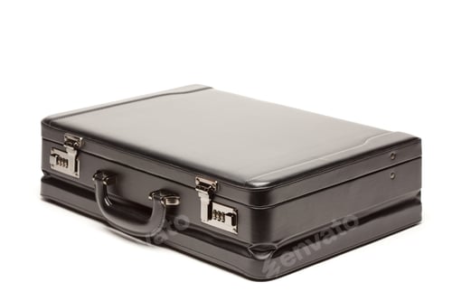 Preview: Large Black Briefcase Isolated on a White Background.