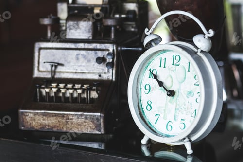 Preview: Old vintage antique white clock