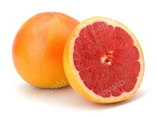 Preview: Ripe grapefruit isolated on white background
