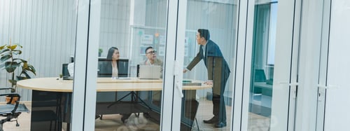 Preview: Professional diverse business people having collaboration team meeting, research strategy in company