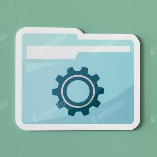 Preview: Paper cut out settings folder icon