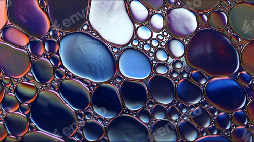 Preview: Abstract Colorful Food Oil Drops Bubbles and spheres Flowing on Water Surface