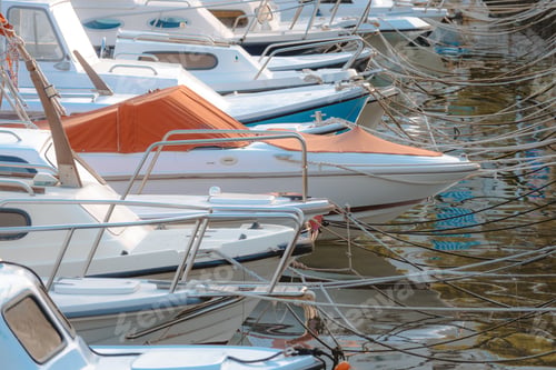 Preview: Boats in seaside marina, Croatian town of Crikvenica