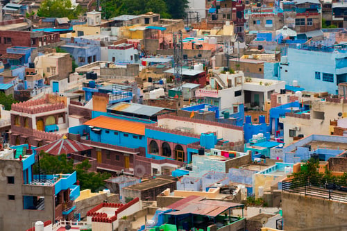 Preview: Aerial view of Jodhpur Blue City. Jodphur, Rajasthan, India