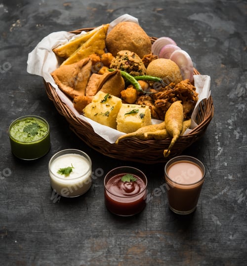 Preview: Indian Tea time snacks in group
