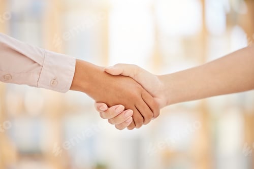 Preview: Business handshake, collaboration and b2b deal in agreement, teamwork and meeting for contract plan