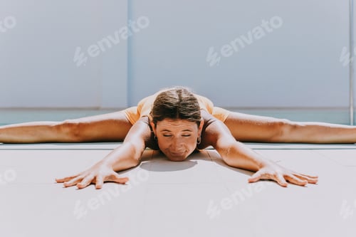 Preview: Beautul sportive woman doing yoga exercise