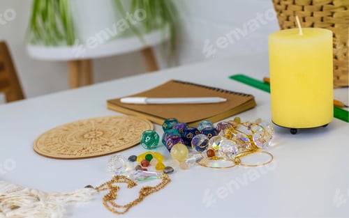 Preview: Numerology numbers on the table astrology. Selective focus.