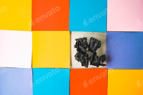Preview: Conceptual image about a dark day in a colorful organizated calendar